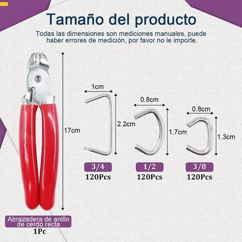 Alicate Y Anillos De Cerdo Galvanizado 360 Unidades