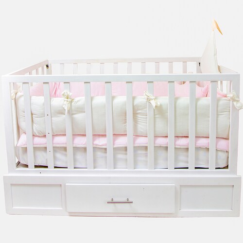 Juego de edredon para cuna Cary bebe Princesa 70X130 cm, Palo de Rosa/Hueso