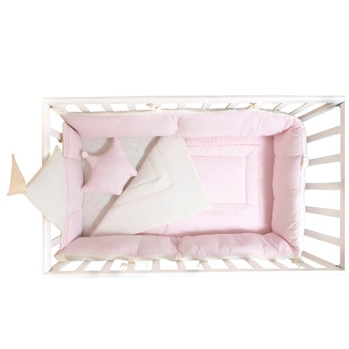Juego de edredon para cuna Cary bebe Princesa 70X130 cm, Palo de Rosa/Hueso