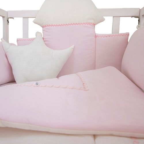 Juego de edredon para cuna Cary bebe Princesa 70X130 cm, Palo de Rosa/Hueso