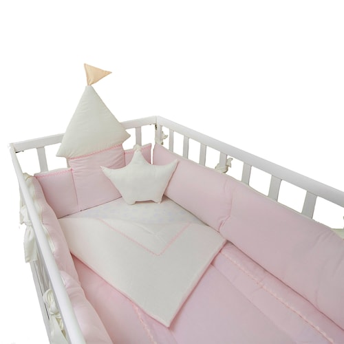 Juego de edredon para cuna Cary bebe Princesa 70X130 cm, Palo de Rosa/Hueso