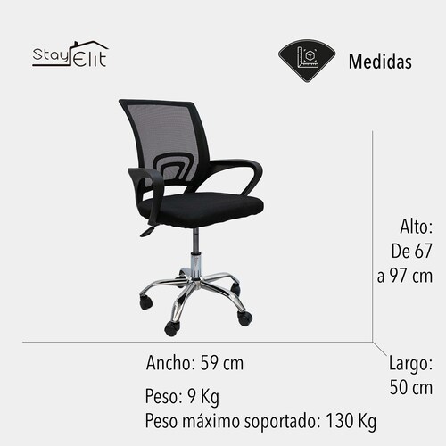  Silla de oficina ergonómica color negro