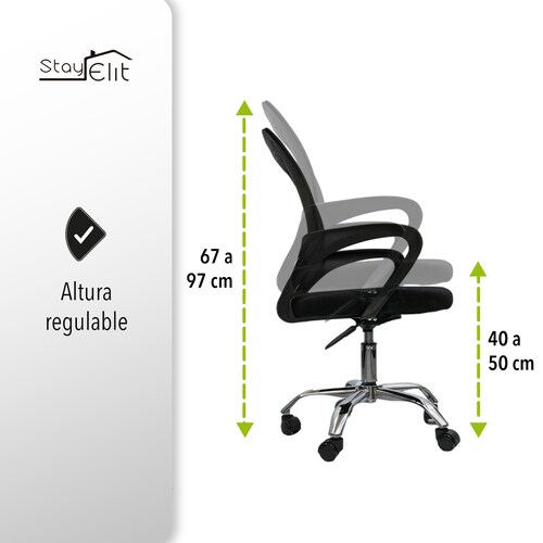 Silla de oficina ergonómica color negro