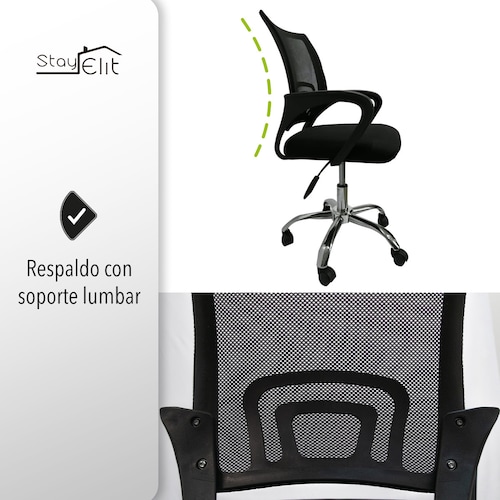  Silla de oficina ergonómica color negro