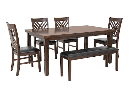 Comedor Contemporáneo de Madera Kenia Para 6 Personas Extensible - Con Banca