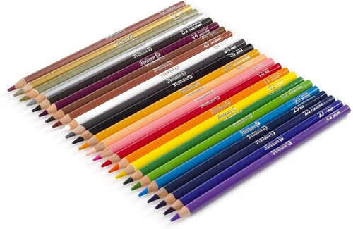 Pelikan Lapices De Colores Redondos, 24 Colores Vibrantes, Con Sacapuntas