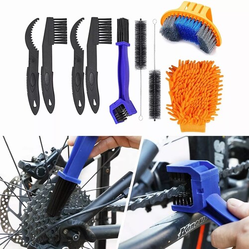 Kit De Cepillo Limpiador Cadena Para Bicicleta Y Moto 9 PzaS