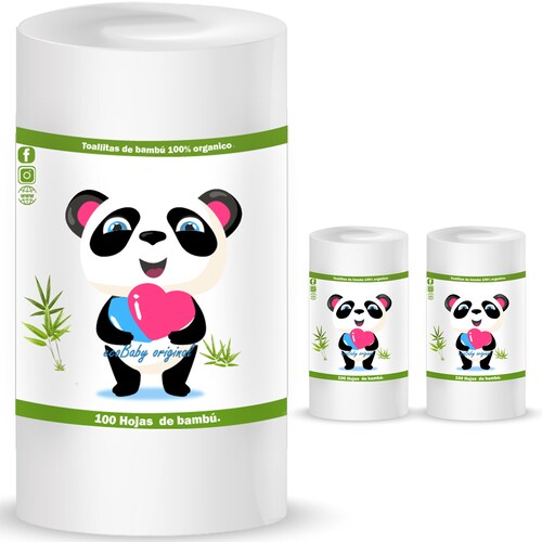 Rollo de Papel bambú 100 Hojas para Pañal Ecológico de Tela Ecobaby Original