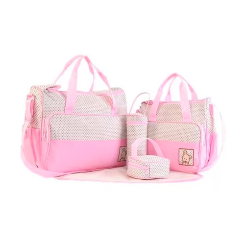 Set 5 Bolsas Panaleras Cambiador Bebe Botella Viaje Multiuso.