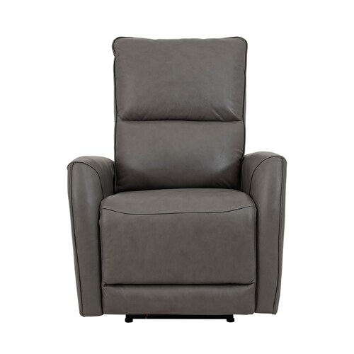 Sillón Reclinable Eléctrico Modelo Jermell de Piel color Gris