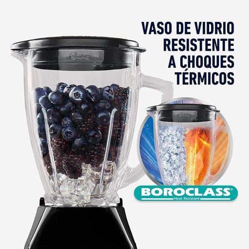 Licuadora Oster 2 velocidades más pulso y vaso de vidrio BLSTKAGBPB013