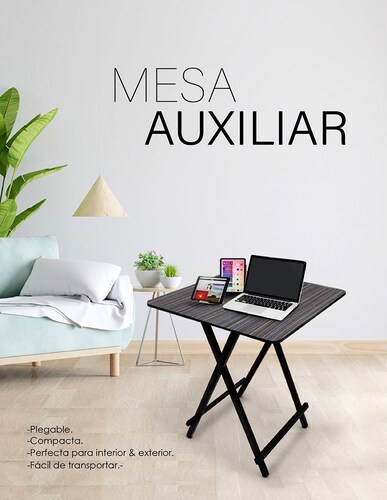 Mesa plegable auxiliar multiusos.