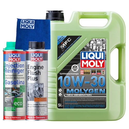 Kit de afinación Liqui Moly, Molygen New Gene­ra­tion, 10W-30, Sintético, 5L, + Microfibra de Regalo