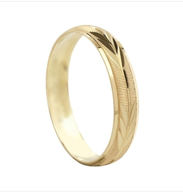 ARGOLLA MATRIMONIO ORO 14K 4MM MOD.ESPIGA