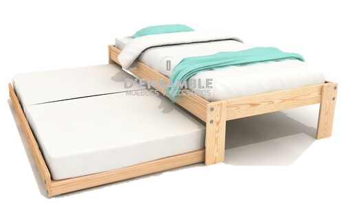 Cama Canguro Individual Base Doble Movil