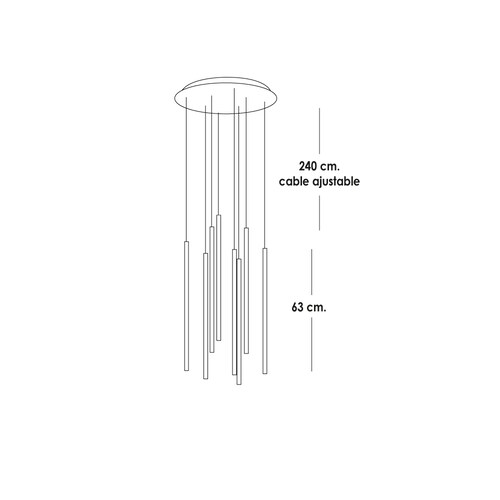 lampara colgante led minimalista luciernagas  8 luces LED escalera descendente (Luz fria).