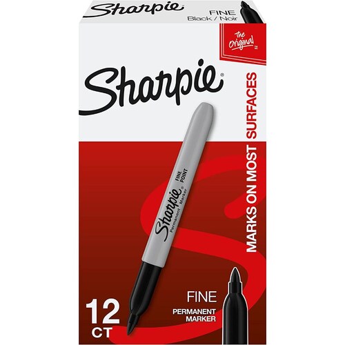 Marcadores Permantes Sharpie Negro 12 pzas Punta fina
