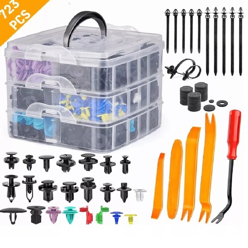 Kit Grapas Automotrices Con Herramienta De Extracción 723 Pzas