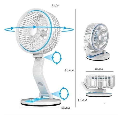 Ventilador Recargable con luz led