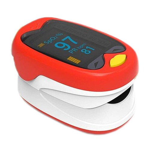 Oxímetro para bebes MXOXK-001-25 1Pza Rojo Rango de Medición 70porciento -99porciento Spo2 30 240BPM mas menos 2BPM o mas menos 2porciento PR, OxiKid