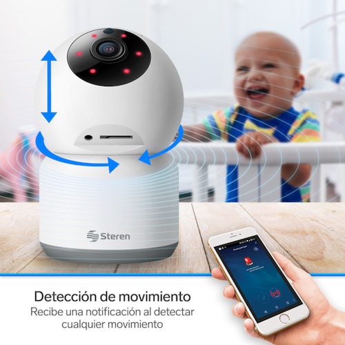 Steren CCTV-218 Cámara de seguridad Wi-Fi HD robotizada, visión nocturna, audio bidireccional 