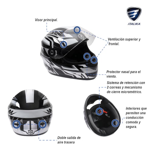 Para Moto Casco Cerrado Italika Helmet Casco De Moto Cerrado Casco