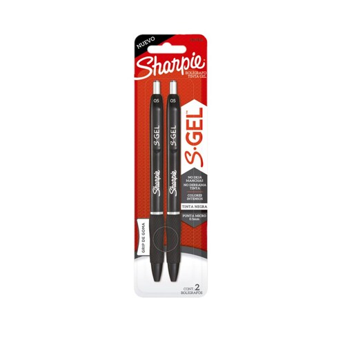 Bolígrafos Sharpie S-Gel, Punta Aguja Tinta negra