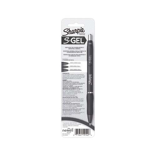 Bolígrafos Sharpie S-Gel, Punta Aguja Tinta negra