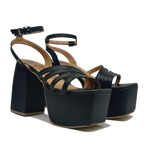Tacones de Plataforma Negros Mod Zipolite Casuales Fiesta