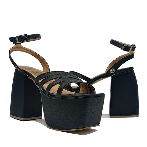 Tacones de Plataforma Negros Mod Zipolite Casuales Fiesta