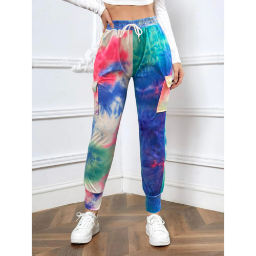 Pants Mujer Casual Jogger Dama Tie Dye Leggins Gym Deporte