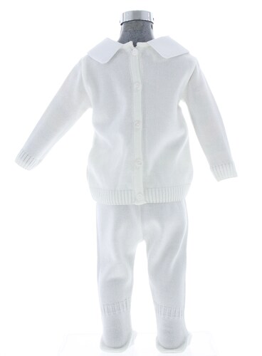 Conjunto Tejido tipo Mameluco para Bebé Blanco 0 a 2 años 3391..