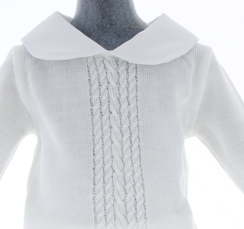 Conjunto Tejido tipo Mameluco para Bebé Blanco 0 a 2 años 3391..
