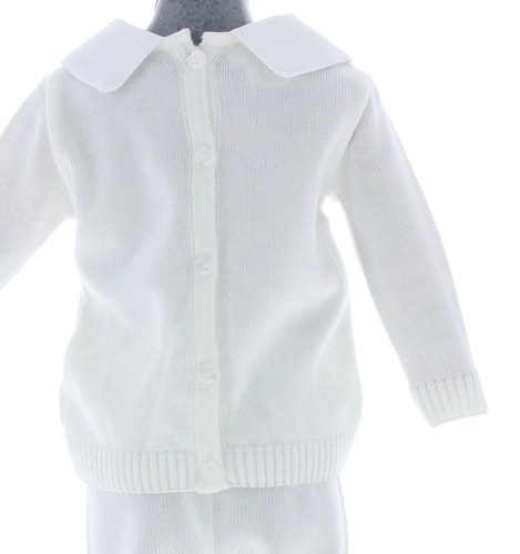 Conjunto Tejido tipo Mameluco para Bebé Blanco 0 a 2 años 3391..