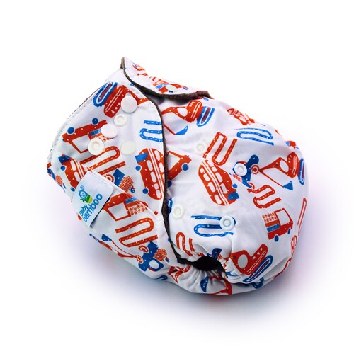 5 Pañales Ecológicos estampados Interior Bambú + 5  Insertos microfibra de 4 capas NIÑO