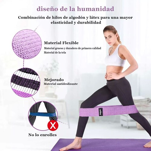 Bandas Elásticas de Resistencia, ligas de 3 Niveles, Yoga