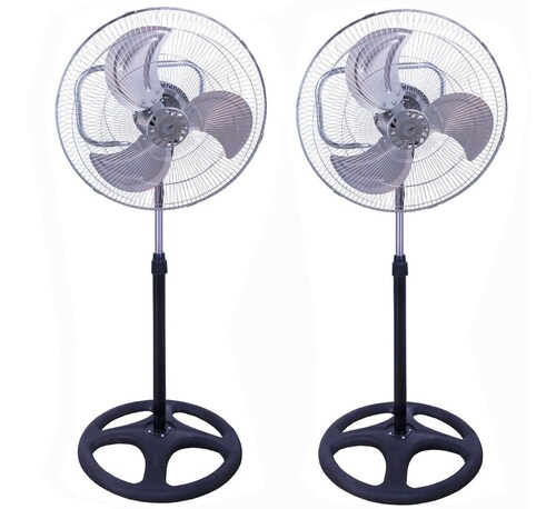 Kit 2 Ventiladores 18" Metalicos 3 en 1 Pared Pedestal Piso 1.3 Mt Altura 3 Velocidades