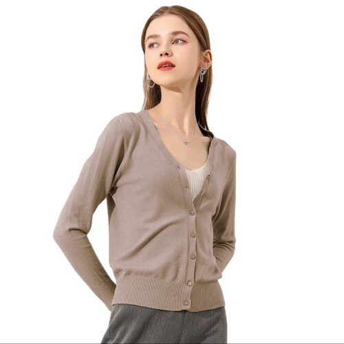 Suéter Mujer Moda Sweater Dama Abierto Botones Abrigo Ligero 