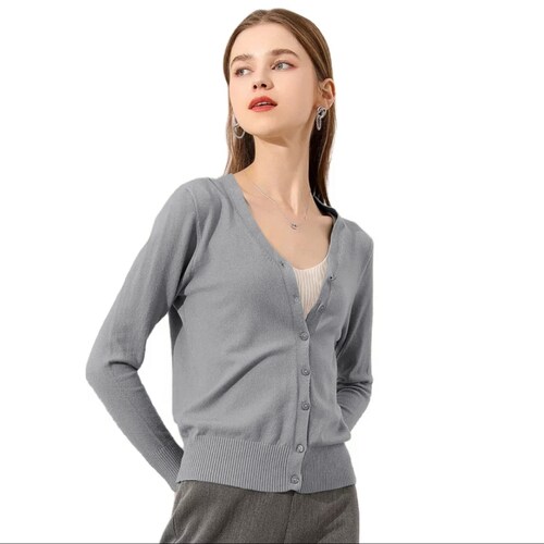 Suéter Mujer Moda Sweater Dama Abierto Botones Abrigo Ligero 