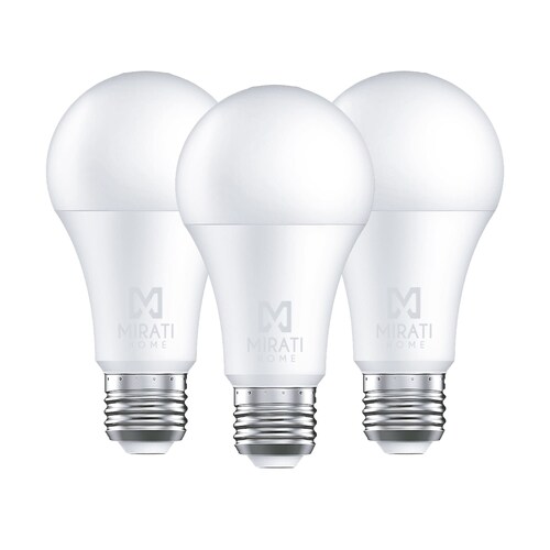 3 Pack - Foco Smart LED de 10 W, Mirati Home MFW1, Luz Blanca, compatible con Alexa y Google Assistant