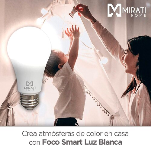 3 Pack - Foco Smart LED de 10 W, Mirati Home MFW1, Luz Blanca, compatible con Alexa y Google Assistant
