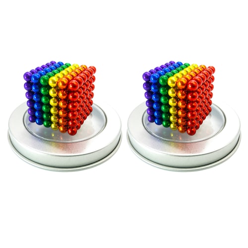 Cubo de neodimio imanes magicos 6 colores 216 esferas 5mm