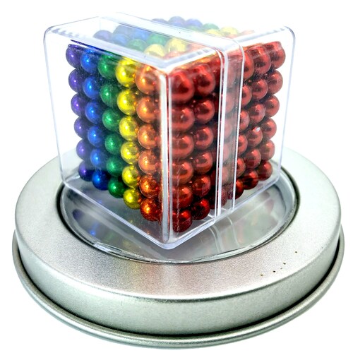 Cubo de neodimio imanes magicos 6 colores 216 esferas 5mm