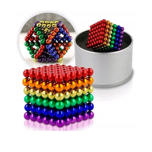 Cubo de neodimio imanes magicos 6 colores 216 esferas 5mm