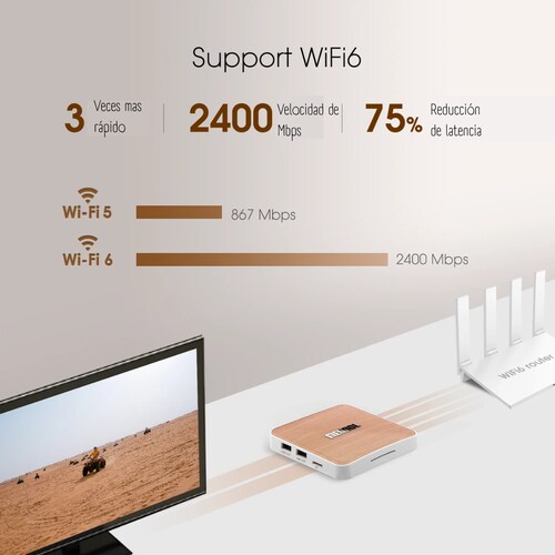 KM6 Deluxe Android TV Box Prime Video certificada por Google y Chromecast