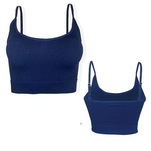 Pack de 3 Tops De Mujer Crop Top Dama Canalé Blusas Mayoreo
