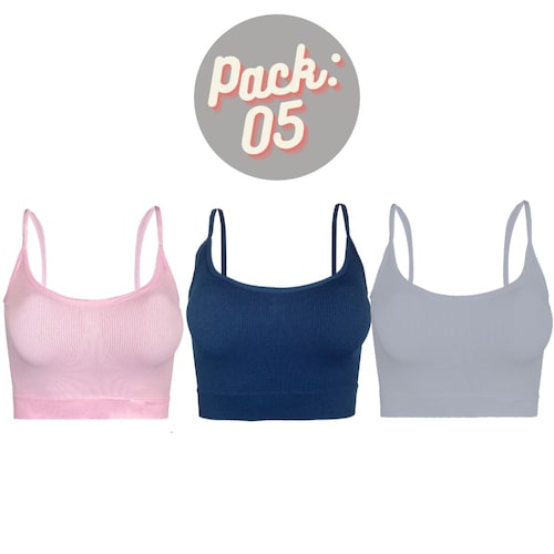 Pack de 3 Tops De Mujer Crop Top Dama Canalé Blusas Mayoreo