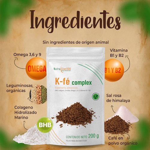 Café Keto Termogénico Pre-entreno. Carnitina Omegas. Sin Azúcar. 200g
