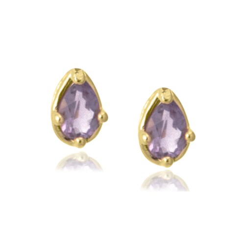 Broqueles Amor Natural de amatista y plata .925 con baño de oro, Colección Amor Natural, Joyería para Mujer de Anante Joyería.
