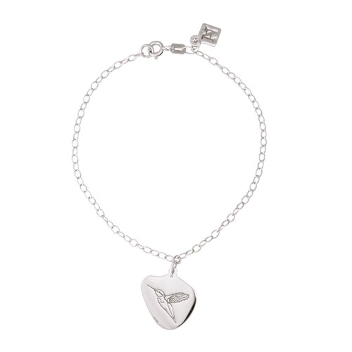 Pulsera con charm colibrí Amor Natural  plata .925, Colección Amor Natural, Joyería para Mujer de Anante Joyería.